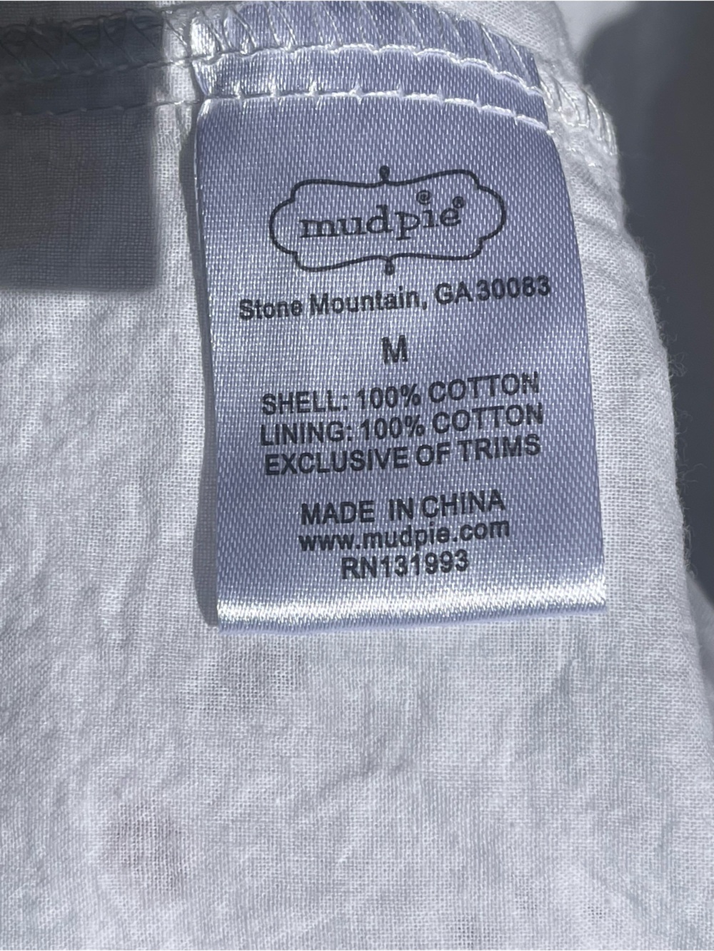 Mud Pie White Eyelet Tiered Mini Dress Sz M - Picture 6 of 10